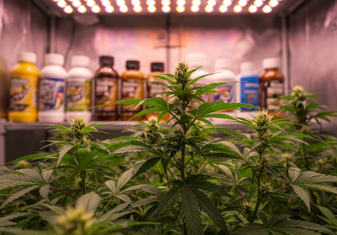 Cannabis flowering nutrient infographic