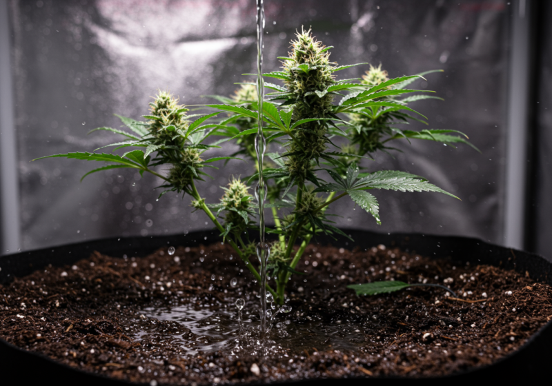 flushing flowering stage cannabis