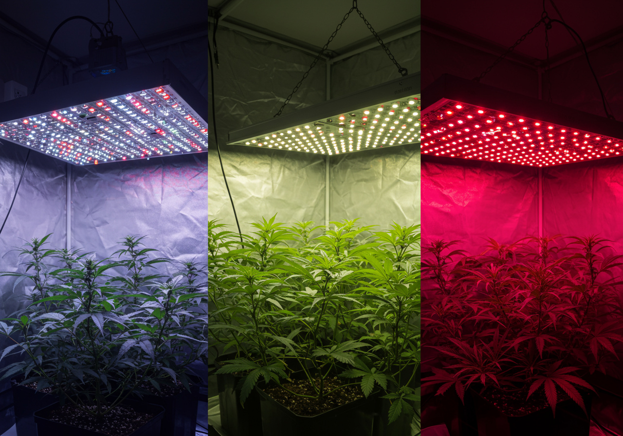 Comparison of cannabis LED grow light spectrums