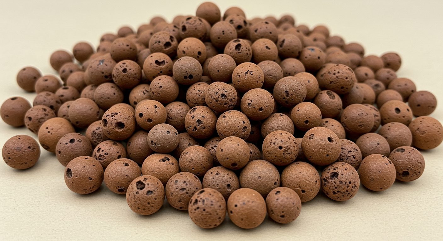 LECA clay pebbles used in hydroponic and drainage-focused cannabis systems.