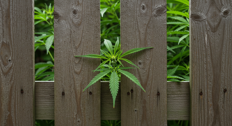 Outdoor cannabis plant with yellowing leaves recorded as a symptom