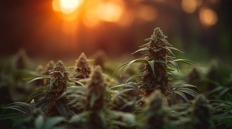 Cultivation of cannabis in a natural environment, created with the help of Generative AI technology.
