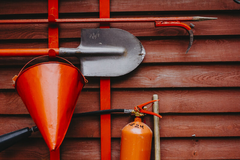 fire equipments hanging wall