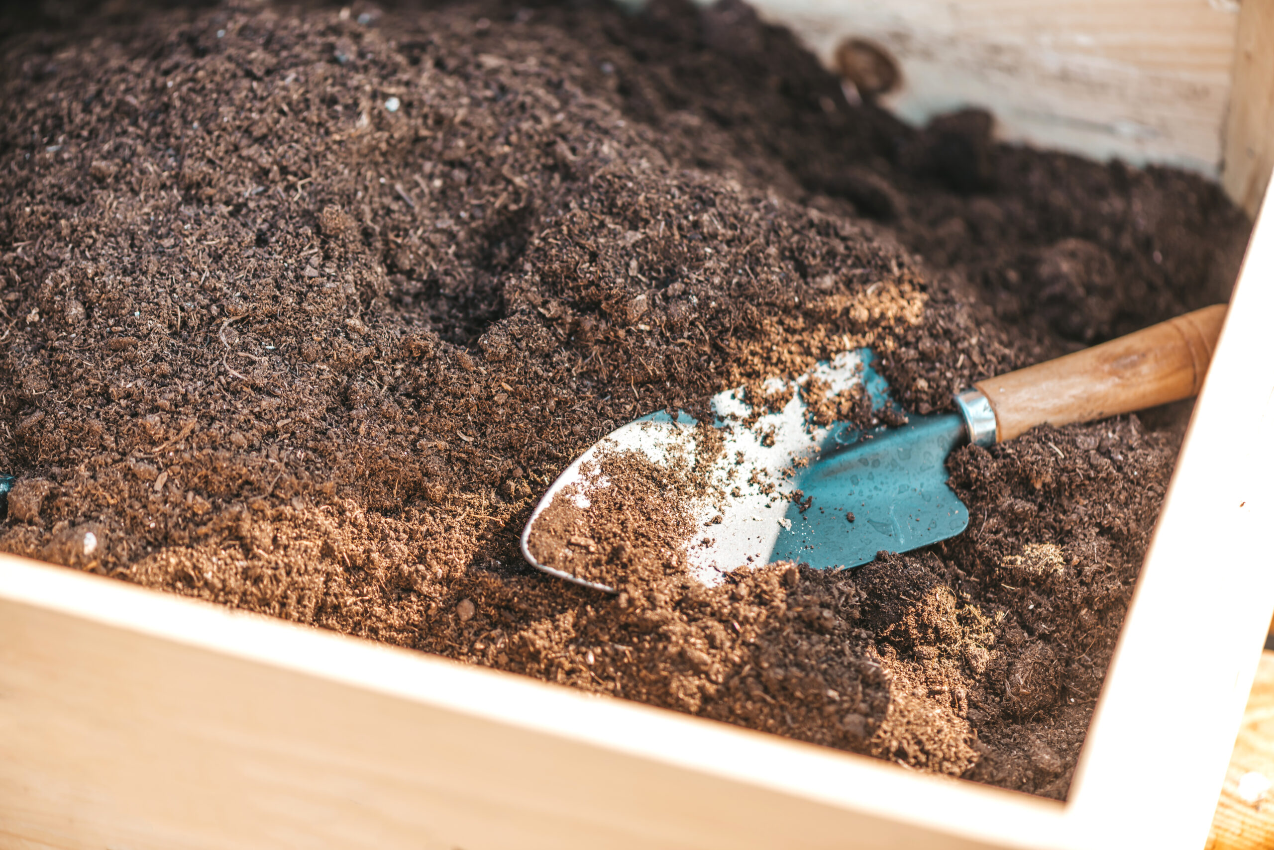 Garden materials prepared for planting