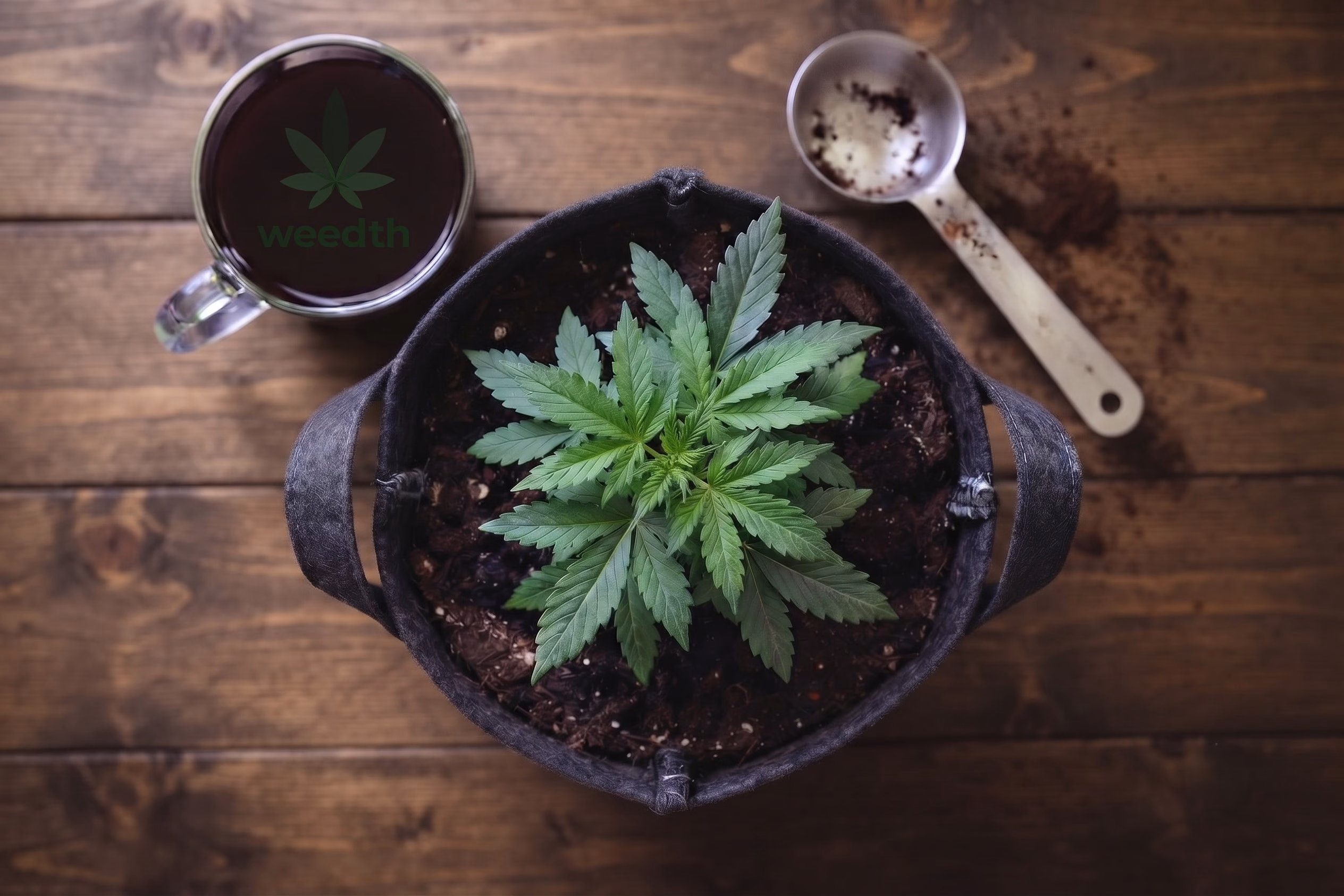 Coffee ground for cannabis soil